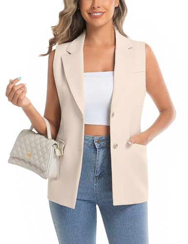 IDEALSANXUN Womens Vests Fashion Casual Dressy Sleeveless Blazer Suit Vest Tops4