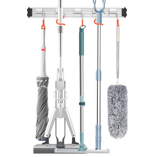 QcoQce Portascope, organizer da parete per attrezzi da giardino, stile moderno, in lega di alluminio mobile, gancio da parete, confezione da 1, regalo per bagno, armadio, lavanderia, garage