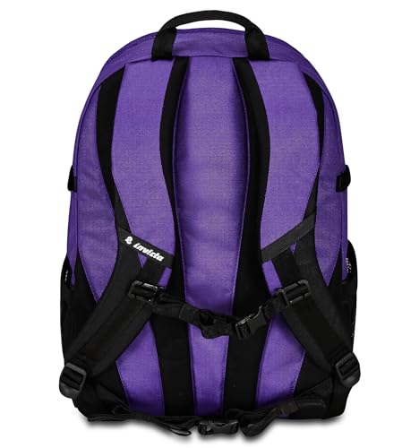 Sac à dos d'école double compartiment solide Invicta Moab violet avec poche PC