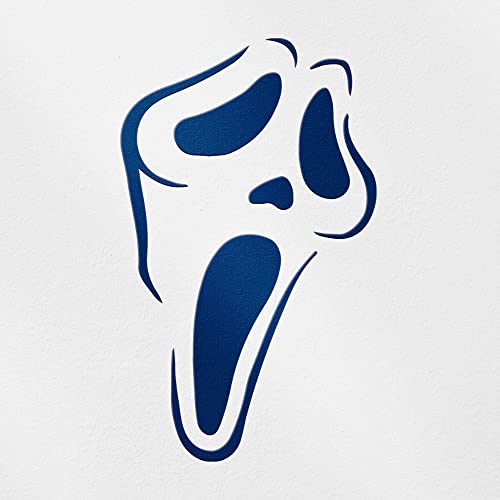 Transparent Decal Stickers of Scream Stencil (Navy Blue) Premium Waterproof Vinyl Decal Stickers for Laptop Phone Accessory Helmet Car Window Mug Tuber Cup Door Wall Decoration ANDstic0a2422ABAA