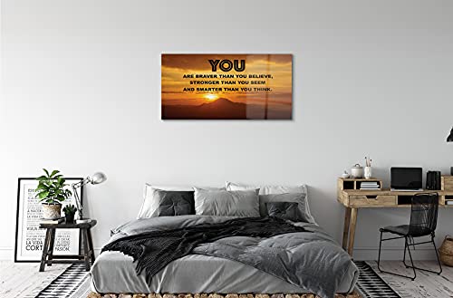 Image motivation tableau sur verre 120x60cm pour salon