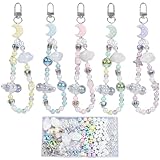 Matériau de qualité supérieure:perles de lune, perles étoiles, des billes de coeur, perles de nuage, les perles rondes colorées sont fabriquées en acrylique, les perles d'imitation sont en verre, les perles d'espacement en argent sont en laiton, les cordons sont en polyester, les fermoirs pivotants sont en alliage