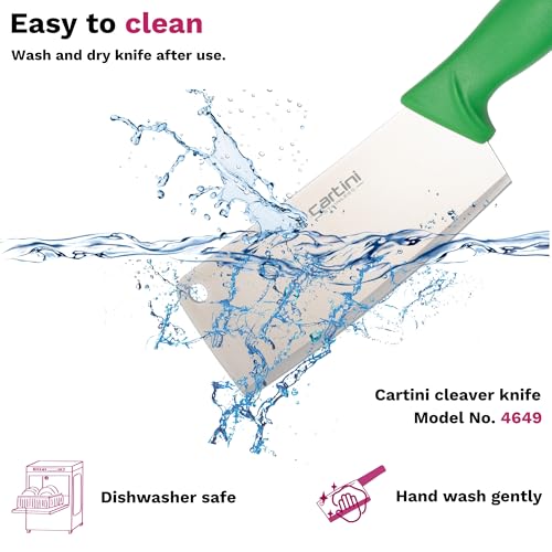 Image of Godrej Locks Cartini | Cleaver Knife (Green) | Chopping and Splitting Bones Efficiently | Chaku for Home, Kitchen and Professional Chef Use | Ss Butcher Blade | Ergonomic Handle |Stainless Steel