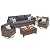 UDPATIO Patio Furniture Set, 5 Pieces Outdoor Conversation Sets with Rocking Swivel Chairs, Wicker Rattan Outdoor Sofa Set with Storage Table and Waterproof Covers for Backyard, Deck, Porch, Grey