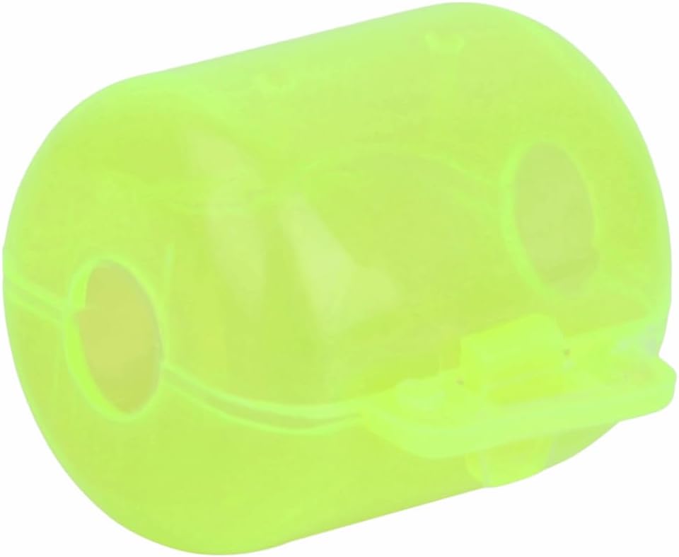 ‌50PCS Plastic Fishing Hook Box Set - Fluorescent Yellow Clamshell Squid Lure Cover Cases for Tackle Storage(M)