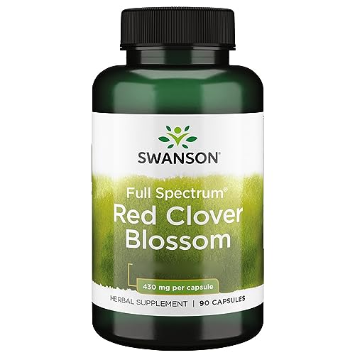 Swanson, Full Spectrum Red Clover Blossom (Fiori di Trifoglio Rosso), 90 Cápsulas, Alta Dosis,...