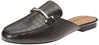 Amazon Essentials Women's Buckle Mule, Black Crocodile Print, 9.5