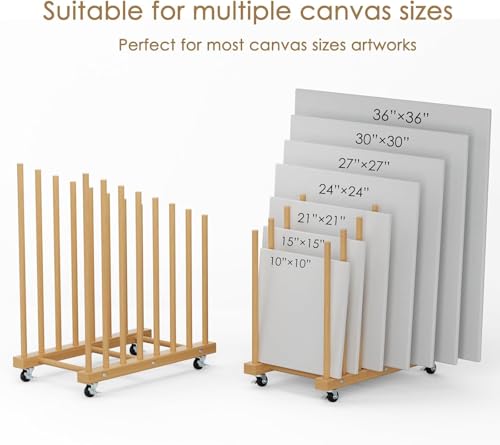 Art Sto Séchoir à roulettes en bois pour toile et papier
