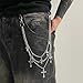 YWMAN Gothic Cross Chain Belt, Silver Multi-Layer Wallet Chain, Punk Metal Hip Hop Pants Chains with Decorative Crosses, Unisex Fashion Accessory