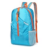 25L Foldable Backpack for Hiking, Camping, Travel & Gym — Nylon, 180g, Breathable Shoulder Straps, 47x31x16cm, Blue（Deep Blue）