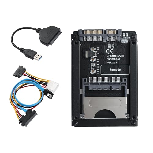 YBBOTT Lettore di schede da USB3.0 a CFAST, adattatore da CFAST a SATA3.0, supporta schede di memoria CFAST di qualsiasi capacità, compatibile con sistemi WinXP/7/8/10 a 32/64 bit, Linux e Mac.