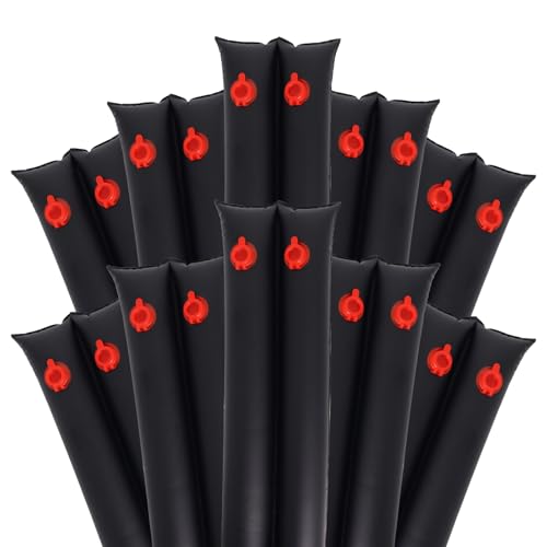 Pool Water Bags,8ft Heavy Duty Double Chamber Water Tubes Pool Cover Weights for Inground Pool,25 Gauge(0.3mm) Durable Water Bags for Winter Pool Cover (Black, 10Packs-8Ft)