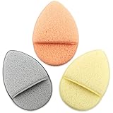 Brvlsoc Reusable Face Scrubber Sponges – 3-Pack Gentle Exfoliating Makeup Remover Pads for Face Wash & Daily Skincare (Orange, Yellow, Gray)