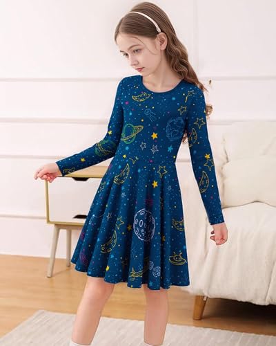 LQSZ Girls Dresses Sleeveless Casual Floral Printed Twirly Birthday Party Beach Kids Sundress Size 3-12 Years3