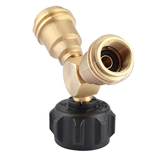 wosume Propane Splitter, Tank Gas Propane Y-Splitter Tee Adapter Connector Valve for Outdoor BBQ Cylinder, Camping S-toves, Gas Burners, Heater