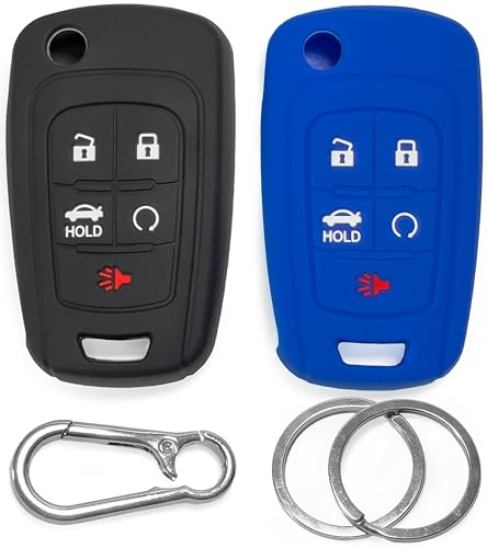 Coques de clé de voiture en silicone Click&Fit noir et bleu taille M