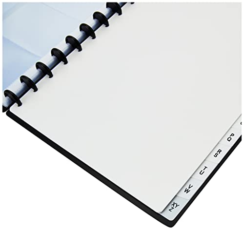 Exacompta - Ref 75251E – Blickdichter Visitenkartenhalter – 245 x 310 mm groß, herausnehmbare Blätter, 0,12 mm Polypropylen-Fächer, für bis zu 192 Karten – Schwarz
