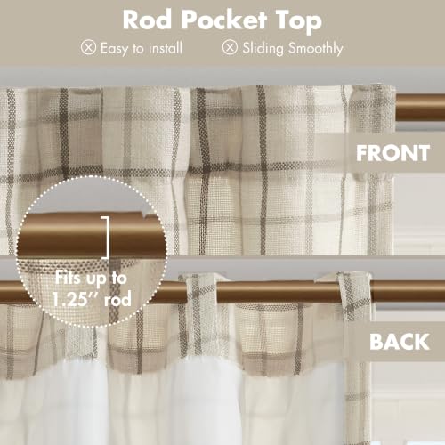 Image of Madison Park Plaid Curtain Thermal Insulated, 1 Panel, 50x84 Natural