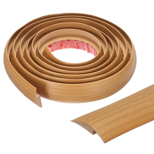 QUARKZMAN Bodenübergangsleiste Selbstklebend, 3m/9,8ft Laminat Türübergangsleisten Teppichkantenleiste für Teppichtüren zur Überbrückung von Bodenlücken für 7mm Höhe, Gelbe Eichenmaserung