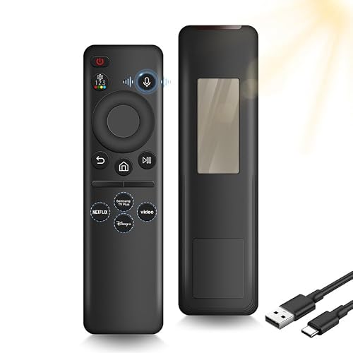 Samsung Remote Control for Smart TV Replacement, Samsung TV Remote for All 2019-2025 Samsung Smart TV Remote with Rechargeable SolarCell & USB-C Charging, Voice Search