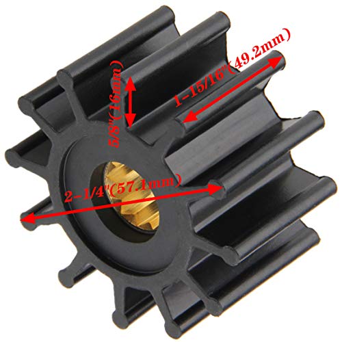 Water Pump Impeller Kit,Compatible with Volvo Penta V6 V8 3.0 4.3 5.0 5.7 8.1 Engines,Johnson 09-812B F6B-9 and Jabsco 13554-0001P Sierra 18-3306 3588914, 3584350, 21213664, 3593660, 2123664 3841696
