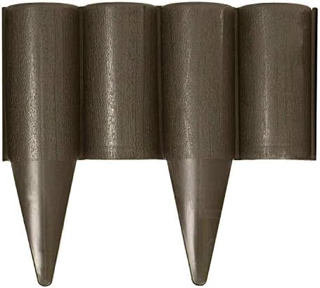 SolaDirect 2.5 metres Long Brown Garden Palisade Edging Border Edge Lawn Flowerbed with Wood Texture