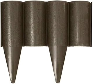SolaDirect 2.5 metres Long Brown Garden Palisade Edging Border Edge Lawn Flowerbed with Wood Texture