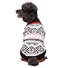 Blueberry Pet Nordic Pattern Inspired Fair Isle Black and White Snowflakes Dog Sweater, Back Length 10", Pack of 1 Clothes for Dogs
