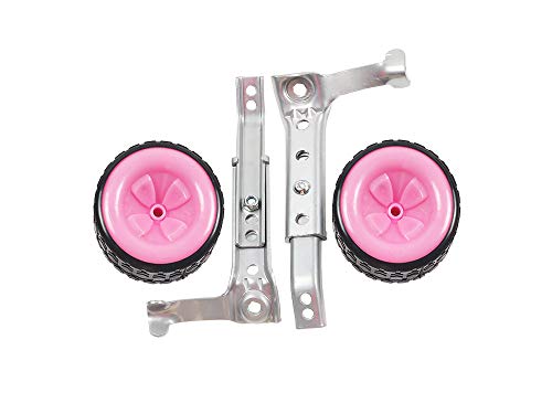 MOSHAY Roll Over Image to Zoom in Bicycle Training Wheels Fits 16 18 20 22 24 inch Kids Variable Bike (Pink) - Thumbnail 3
