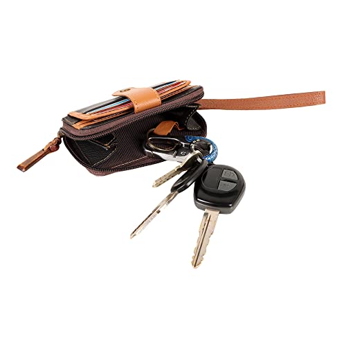 Vaan & Co Zip Around Wallet, Upcycled Genuine Leather (Gray)3