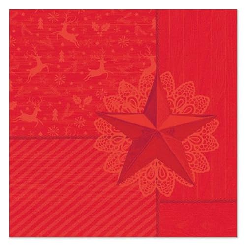 PAPSTAR Weihnachts-Motivservietten 'Rising Star', rot