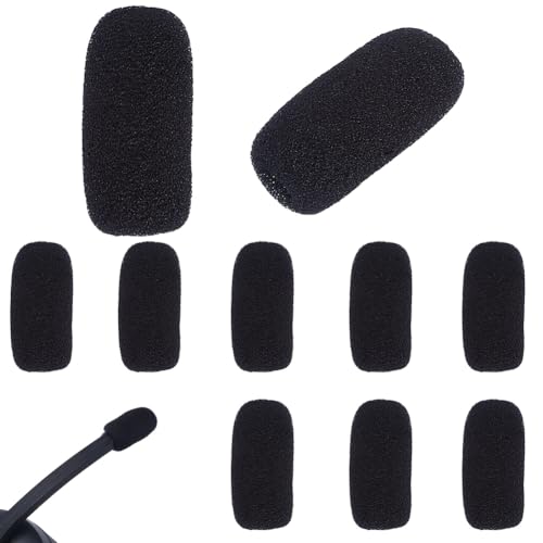 CRASPIRE 12 Paquete Esponja Negra para Micrófono Minimicrófono Parabrisas Espuma Pequeña Suave Protector Solapa Filtro Funda Accesorios para Variedad Auriculares Protector Micrófono Solapa