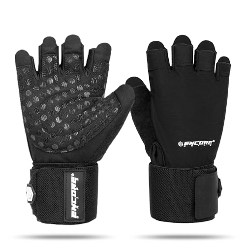 Guantes de fitness con muñequera para entrenamiento de fuerza en gimnasio de hombres y mujeres