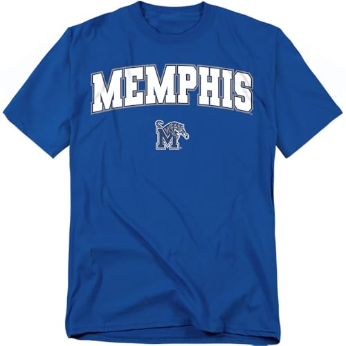 LOGOVISION University of Memphis Arch Logo Unisex Adult T Shirt, Royal, Large