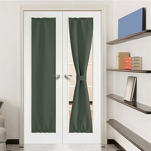 NICETOWN Dark Mallard French Sidelight Door Curtains for Side Window