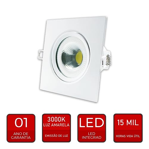 Spot Supimpa LED, Quadrado, Luz branca 6500K, 5W, Bivolt, Avant, branco, SPOT COB SUPIMPA 5W