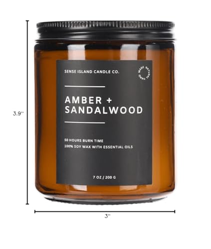 Sense Island SI-P2-AS-1 Amber Sandalwood Scented Candles thumb #7