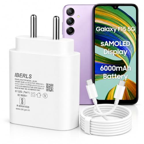 Image of 25W Pd 3A Type-C Super Fast Charging Adapter with 1M Type C Cable for Galaxy F15 /F70e /F07 /F17 /F06 /F36 /F56 /F16 /F05 /F55 /F13 /Tablet /Galaxy Watch- Charge Your Device with 25 Watt USB C Fast Charger