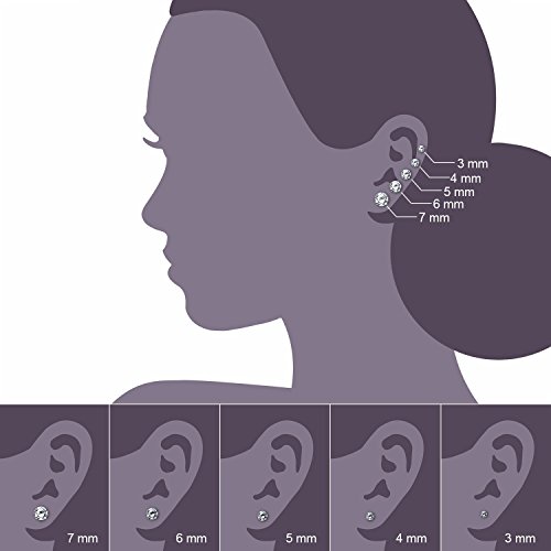 Jewelrieshop Cartilage Tragus Earring Stainless Steel Stud Piercing Earring Flat Back Earrings Stud Flatback Screw Back Earrings For Women Girl Men (16G, 6Mm Bar Length, 3Mm-7Mm Cz, 5 Pairs) #TOP5