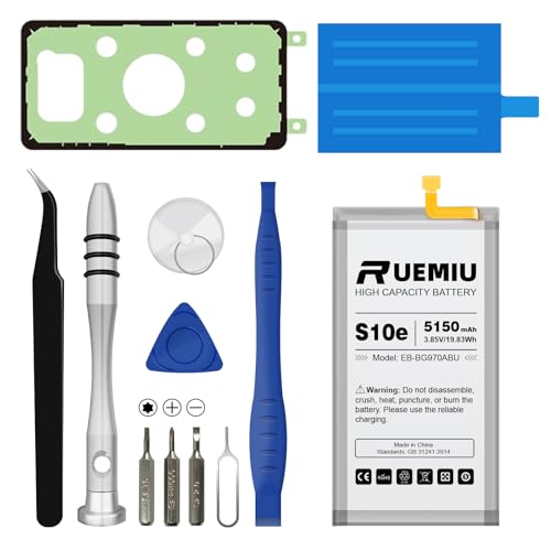 RUEMIU Battery for Samsung Galaxy S10E, Upgraded 5150mAh Durable High-Capacity Replacement with Repair Tool Kit, Compatible with SM-G970U/U1 SM-G970F SM-G970W