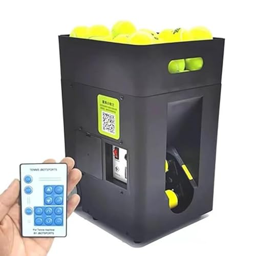 LQQYJSM Portable Tennis Ball Machine, Dual-Mode Control 50-Ball Tennis Ball Machine, Pre-Programmed and Custom Drills, Complete Training Mode, for Beginners Solo Training Sports