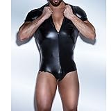 Color: negro Pantalones Negros de la Cremallera Negra Del Mono Hombres Ropa Interior Atractiva de la Ropa Interior Hombres Atractivos Del Mono,Negro,L