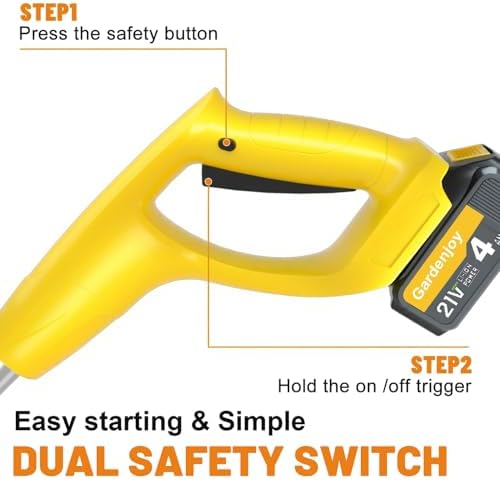 21V Cordless Snow Shovel,Brushless Electric Snow Blower,4Ah Battery Powered Snow Removal Tool, Lightweight Design (Yellow) — view 5