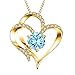 Colliers et pendentifs pour femme femme douze mois en forme de coeur lettres pendentif argent amour zircon collier coeur à coeur pierre de naissance pendentif collier