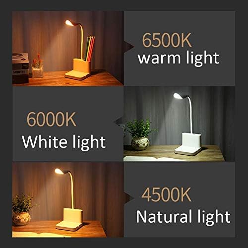 Dorm LED Desk Lamp, Dimmable Bedside Lamps, Eye Protection Light, Craft Table Lamp, Touch Lights, Book Light with Small Fan, Pen Holder, Message Board, 3 Colour Temperatures,White
