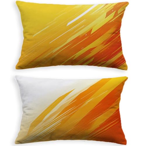 Housse de coussin orange 70x90cm velours double face decoration lit - 3
