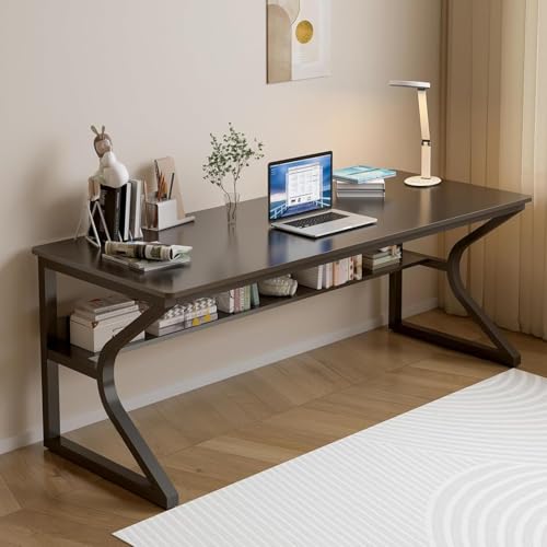TEKAVO Kynes Computer Table for Home Pc | Office Table for Home with Lower Shelf, Laptop Table, Work Table, Study Table, Modern Workstation | Black Wood, Metal, (120 Cm x 60 Cm x 75 Cm) - DIY