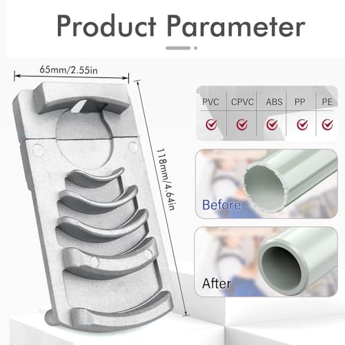 Herramienta de desbarbado de tubos de PVC de 1-1/4 a 4 pulgadas con escariador para fontanería 5