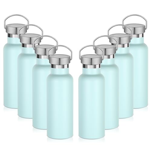 Leraverppy17oz Stainless Steel Water Bottle,Leak-Proof Sweat-Proof Travel Thermos,Double Wall Vacuum Thermos,Portable Insulated Cup,Reuseble Metal Bottle for School Sports Hikers Kids,Fog(8Packs)