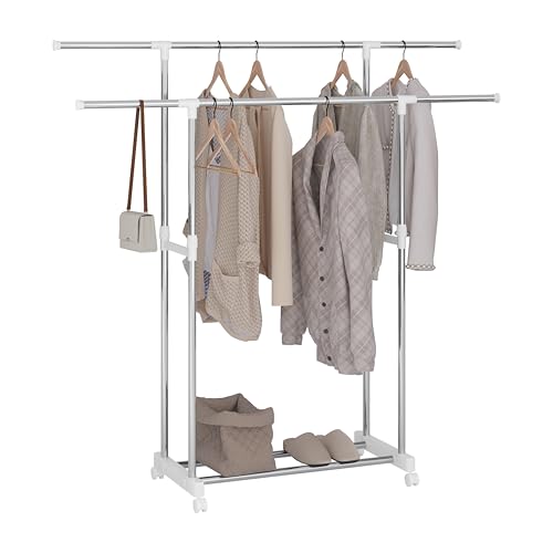 WOLTU Burro Ropa con Doble Barra Perchero